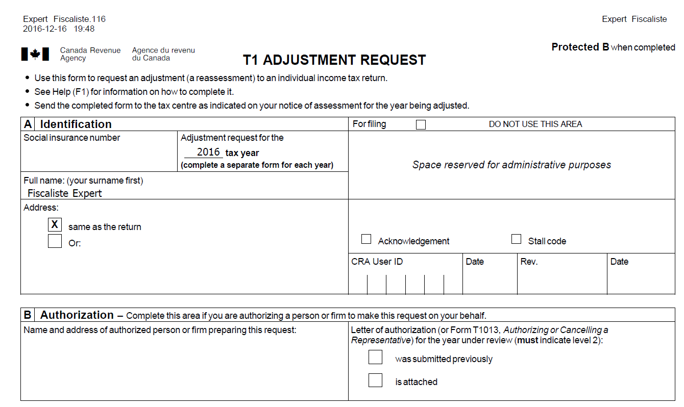 canada revenue agency forms 2016